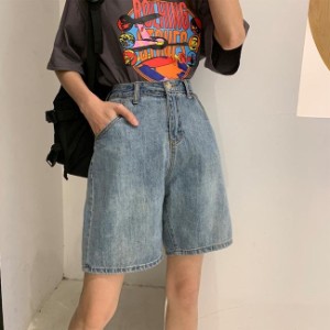 ショートパンツ レディース ゆったり デニム デニムショートパンツ ハーフパンツ 5分丈Ｇパン 夏 ショートパンツ ワイドパンツ 五分丈 ジ