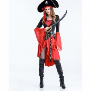 海賊 レザー 仮装 ハロウィン衣装 サファリハット 3点セット コスチューム スカラップスリーブ ベルト コスプレ衣装 ウエスタン パイレー