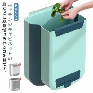 壁掛けゴミ箱 折りたたみ ゴミ箱 ぶら下げ 扉 引っ掛け 壁かけ 生ごみ ドア ダストボックス スリム ゴミ袋ホルダー付 壁掛け 壁掛け式 便