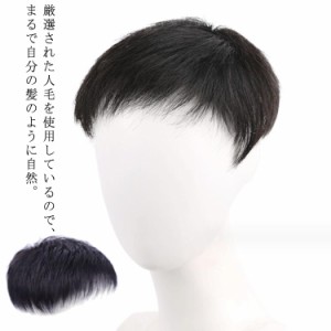 トップカバー 男性用 メンズ用 薄毛 人毛100% メンズウィッグ ヘアピース 人毛 紳士用 白髪隠し メンズ用 円型脱毛症 トップピース 頭頂