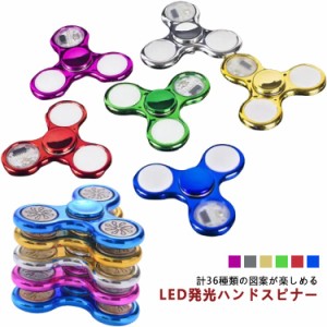 指先のコマ 可愛い 図案 ストレス解消 36種類 玩具 LED発光 光る ハンド スピナー 大人 高速回転 図案形成 子供 フィンガースピナー おし