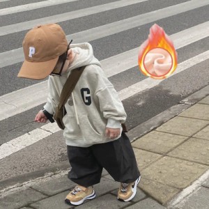 子供服 パーカー キッズ 長袖 男の子 女の子 裏起毛 トップス 春 秋 冬 フード ポケット 暖かい ゆったり かわいい カジュアル