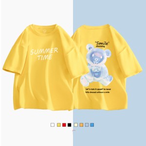 Tシャツ 親子ペアルック ベビー キッズ 子供服 半袖 綿 コットン パパ ママ クマ 父の日 ギフト プレゼント