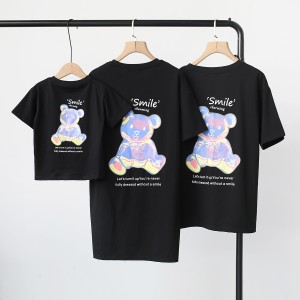 Tシャツ 親子ペアルック 半袖 ベビー カバオール キッズ 子供服 パパ ママ クマ 父の日 ギフト プレゼント