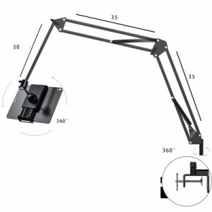 タブレット スタンド アーム 寝ながら スマホ スタンド 卓上 iPad スマホスタンド アーム 高さ・角度調整自由 360度回転 折りたたみ アー