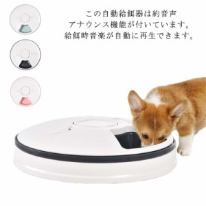 ペットフィーダー 猫犬用 6食分 6 x 128ml 自動給餌器  自動餌やり機 オートペットフィーダー 自動餌やり 音声アナウンス機能 留守番 健