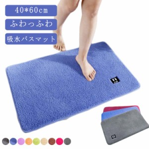 バスマット 40×60cm 速乾 バス マット 速乾性 吸水 吸水性 滑り止め お風呂 浴室 長方形 洗濯可 丸洗い 高吸水 足ふきマット 足拭きマッ