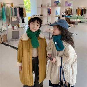 コート キッズ ジャケット ロング コート 子ども服 子供 アウター 綿入れ ブルゾン ロングジャケット 洗える 暖かい かわいい 90 100 110