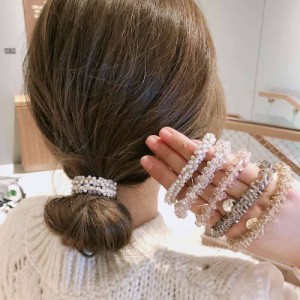 5点セット ヘアゴム 大人っぽい 華やか ラインストーン キラキラ パール まとめ髪 ポニーテール ヘアアレンジ ヘアアクセサリー オールシ