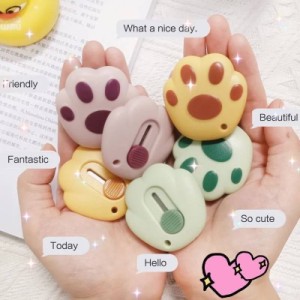 小型 カッター 猫 かわいい ねこ 肉球 カッターナイフ 文房具 おもしろい 雑貨 文具 ネコ おしゃれ 猫グッズ 可愛い 2個セット 送料無料