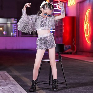 4点セット キッズ ステージ衣装 ジャズダンス 女の子 セットアップ ガールズ パンツ チア チアガール 演奏会 応援団 韓国 フリル かわい