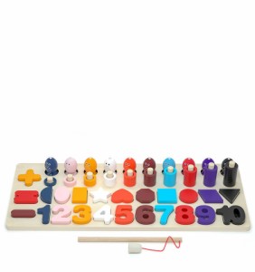 木製パズル 木のおもちゃ 知育玩具 型はめパズル 数字認知 色の認識 形の認知 数字パズル ちいく玩具 木製玩具 学習玩具 指先訓練 数学力