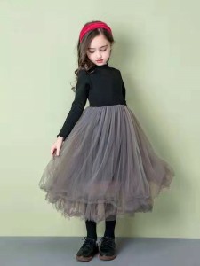 裏起毛あり／なし 長袖ワンピース 子供服 キッズ チュールワンピース 秋冬 フォーマル ワンピース 女の子 ガールズ 防寒 あったか 姫系 