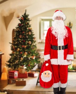 サンタさん コスプレ 6点セット 大人用 サンタクロース 衣装 クリスマス コスチューム 仮装グッズ パーティー 帽子 髭 上着 パンツ ベル