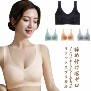 シームレスブラジャー 下着 ノンワイヤー 2枚セット 送料無料 ナイトブラ 育乳 極薄 ブラジャー 肌着 通気性 メッシュ 透け感 夏用 カッ