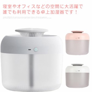 USB 給電式 超音波加湿器 加湿器 卓上 自動停止 安全 小型 2.5L大容量 上部給水 乾燥対策 除菌 省エネ コードレス LEDライト付き 超静音 