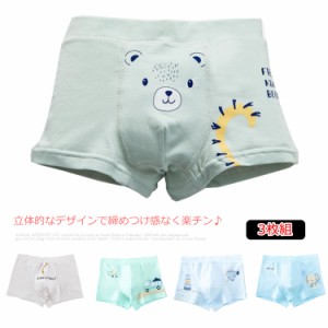 3枚セット 男の子 ボクサーパンツ 綿 ショーツ 男児 100 110 120 130 140 150 送料無料 下着 キッズ 動物柄 車柄 小学生 幼稚園 入園準備