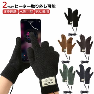 グローブ ヒーター内蔵 男女兼用 グローブ スマートフォン対応 電熱 ヒーター 手袋 防寒具 【送料無料】電熱手袋 取り外し可能 防寒 USB 