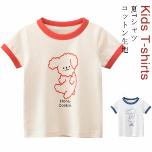 くま 半袖 Tシャツ 夏Tシャツ 子供 Tシャツ クールネック 半袖Tシャツ キッズ 可愛い Tシャツ アニマル柄 女の子 Tシャツ 丸首 サマーTシ