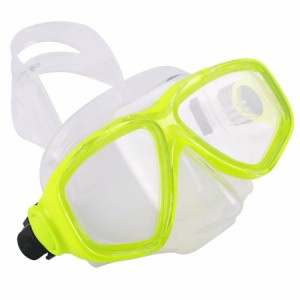 スキューバダイビング用防曇ガラスマスク装置.黄色スノーケリング