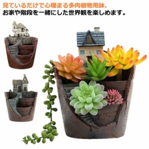 DIY 鉢 植木鉢 城 お城 ハオルチア 母の日 ギフト プレゼント 民家 プラスチック 寄せ植 ハウス 寄せ植え おしゃれ 底穴付き 多肉植物 多