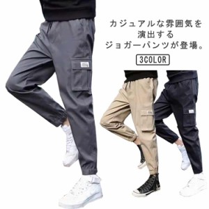 2点セット！カーゴパンツ メンズ スウェットパンツ サルエルパンツ 夏 春秋 ストレッチ イージーパンツ スリム アンクルパンツ スエット