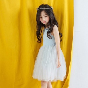 キッズ 子供服 ワンピース 女の子 キッズワンピース ノースリーブ チュール フリル チュニック 子供ドレス 結婚式 お姫様 おしゃれ カジ