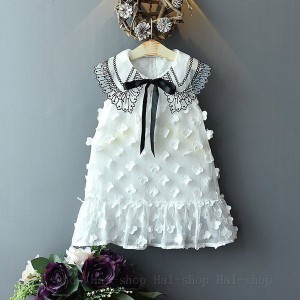 ワンピース キッズ 子供服 女の子 レースワンピース 折り襟 韓国子ども服 ベビー服 子供ドレス 結婚式 誕生日 七五三 赤ちゃん お姫様 お