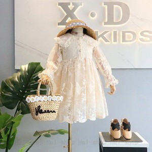 キッズ 子供服 ワンピース 女の子 長袖 レースワンピース 子供ドレス 子ども服 ベビー服 キッズワンピース 女児 お姫様 おしゃれ 可愛い 