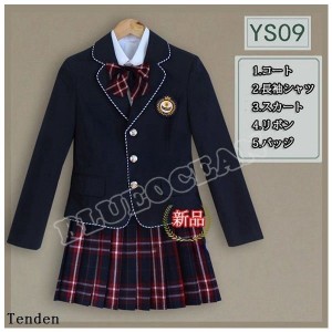 女の子スーツ 上下セット 卒業式 女子高校生 学生服 バッジ プリーツスカートスーツジャケット 制服 スカート ネクタイ 女子高校生 5点セ