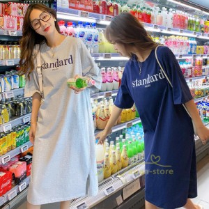 ワンピース レディース 40代 春夏 半袖ワンピース きれいめ ロングTシャツ 韓国風 通勤 着痩せ マタニティーワンピ 妊婦服 オシャレ カジ