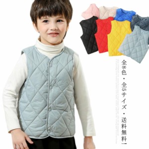 全8色5サイズ・送料無料! ベスト キッズ アウター ジャケット 中綿 ダウンベスト 子供服 上着 インナーダウン 子ども服 秋 冬 中綿ベスト