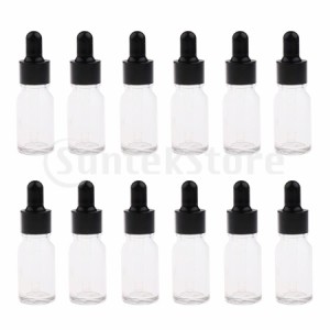 エッセンシャルオイル用5 Ml 10 Mlガラスボトル-香水アロマセラピー用ドロッパー付き24個の空のドロッパーボトル