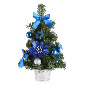 人工卓上ミニクリスマスツリーの装飾ミニチュアクリスマスツリーブルー