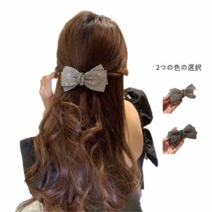  フェミニン ヘアクリップ レディース 女性らしい リボン ヘアアクセサリー ヘアバレッタ 可愛い クリップ 春夏秋冬 大人 ヘアクリップ  