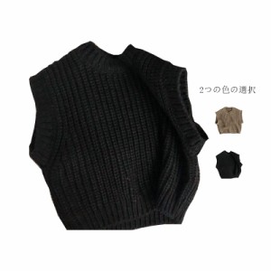  ニットベスト 送料無料 プルオーバー 子供服 春秋冬 丸襟 ノースリーブ カジュアルベスト キッズ ニットトップス 無地 ニットウエア ベ