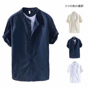 Tシャツ メンズ 綿麻 半袖 リネンtシャツ 綿麻tシャツ 通気性よく爽やか 清涼感 着回し 無地 送料無料 