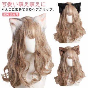 猫耳 ヘアクリップ コスプレ ヘアピン ハロウィン 仮装 立ち耳 コスプレ小物 少女 可愛い 髪飾り ヘアアクセサリー ロリータ 獣耳 偽耳 