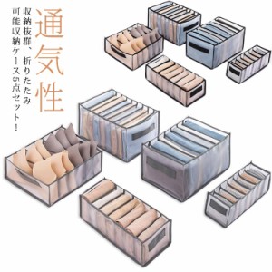 【5点セット】下着収納ケース 収納ケース 衣類 収納ボックス 衣装ケース 衣類ケース ズボン ジーンズ 収納 クローゼットケース ランジェ