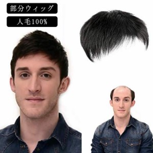 部分ウィッグ メンズ 男性 人毛100% メンズウィッグ 部分かつら 薄毛 トップカバー 人毛 ヘアピース 紳士用 部分ウィッグ 白髪 円型脱毛