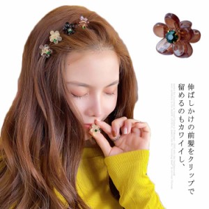 4個組 バンスクリップ ミニ 小さめ バンス ヘアアクセサリー ストーン （4個セット） 透明 茶色 ブラック ホワイト ヘアアクセ キッズ 子