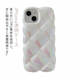 iPhone透明ケース 大人かわいい 韓国 iphone12 透明 iphone14pro iphone13 耐衝撃 透明 可愛い シリコン かわいい iphone15 ウェーブ ス