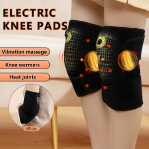 1pc 電気加熱膝ブレース振動マッサージ理学療法男性＆女性関節温かい膝ケア加熱ホットコンプレスマッサージデバイス