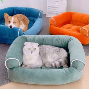 柔らかいスポンジ犬用ソファ、ソファ用ソフト中型犬用ベッド、ペットハウス冬暖かい犬用ベッド