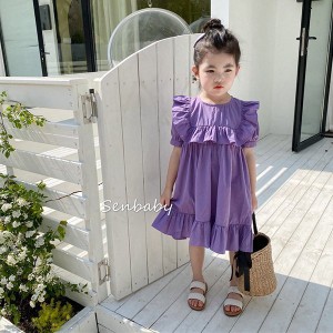 子供服 ワンピース キッズ 女の子 春夏 半袖 ワンピース フリル 韓国子ども服 ジュニア 子供ドレス dress ベビー服 お姫様 おしゃれ 可愛