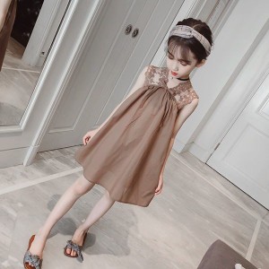 子供服 ワンピース キッズ 子供ドレス dress 韓国子供服 ジュニア 女の子 夏 ノースリーブ 膝丈ワンピース カジュアル おしゃれ 可愛い 