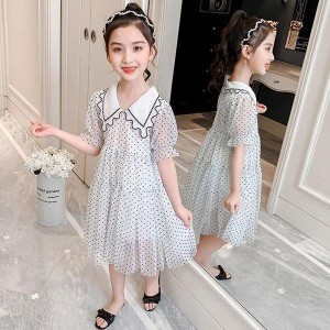 子供服 ワンピース 韓国子ども服 キッズ 女の子 春夏 半袖 シフォンワンピース 水玉 子供ドレス 結婚式 誕生日 ベビー ジュニア お姫様 