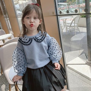 ブラウス キッズ 長袖 韓国子供服 女の子 トップス レースシャツ 春服 子供服 Tシャツ 普段着 ベビー服 カジュアル 可愛い おしゃれ お出