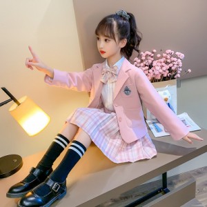 子供スーツ 女の子 フォーマル ３点セット スカートスーツ ジャケット＆シャツ＆スカート 小学校 セットアップ 入学式 jk 発表会 七五三 