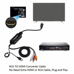 3RCA CVBs HDMI-RCAケーブルアダプターHDMI-RCAコンバーター(PCラップトップDVD用)